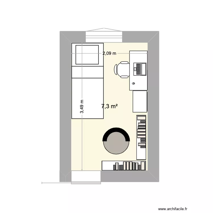 Anton. Plan de 1  et 7 m²