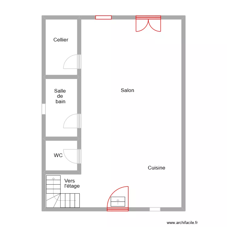 Gabaston_plan. Plan de 4  et 80 m²