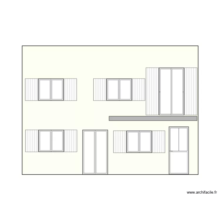 Plan fa&ccedil;ade pour mise &agrave; l'enqu&ecirc;te simplifi&eacute;e. Plan de 