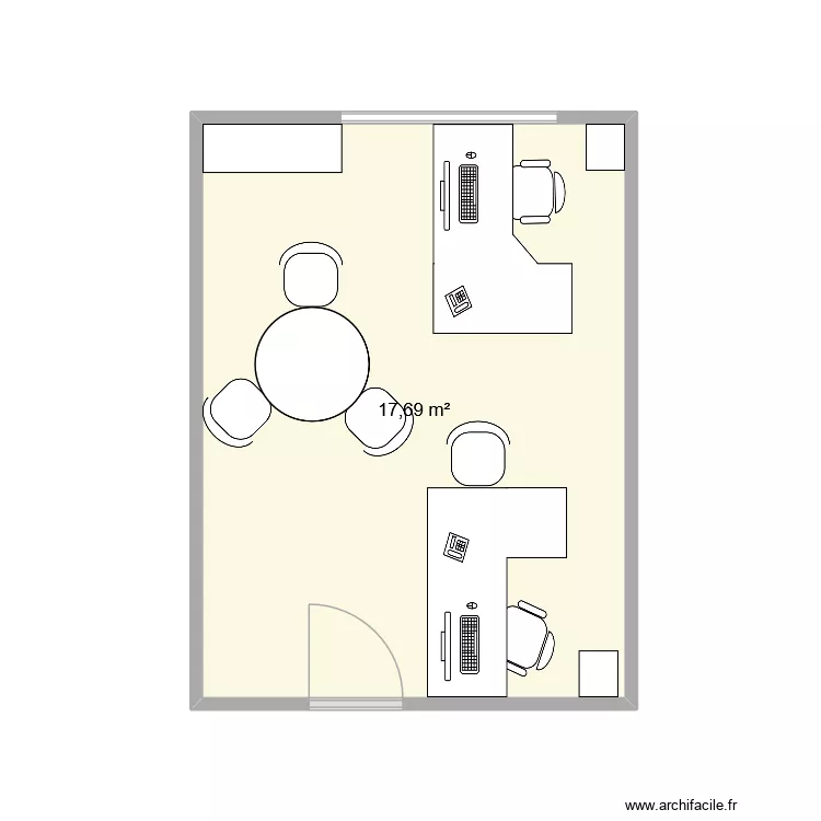 Plan bureaux 1. Plan de 1  et 18 m²