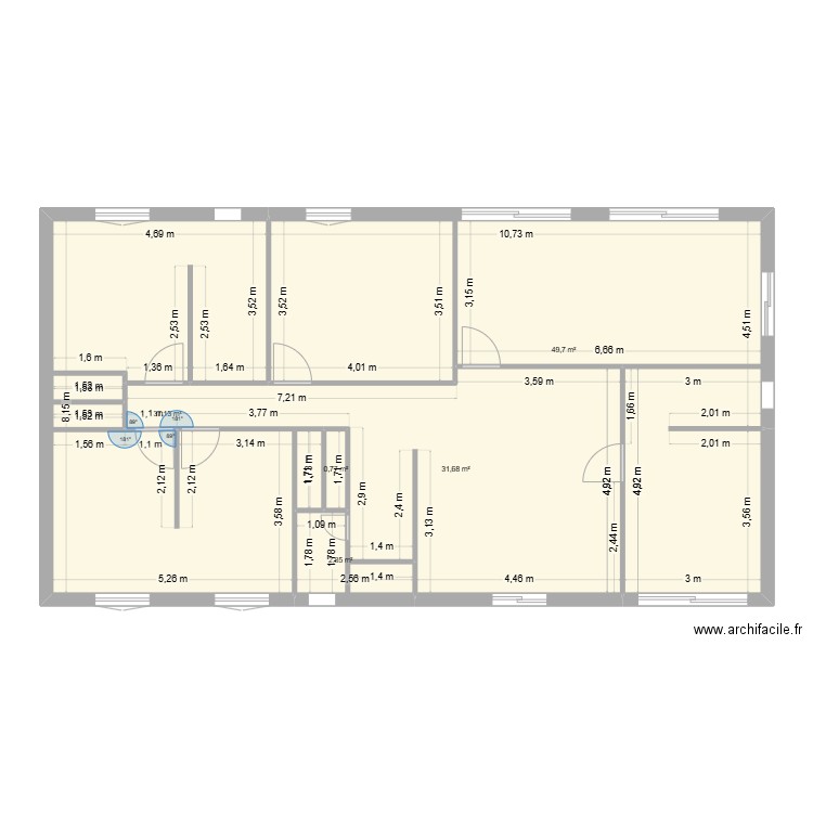 Mon plan de base à modifier. Plan de 5 pièces et 122 m2