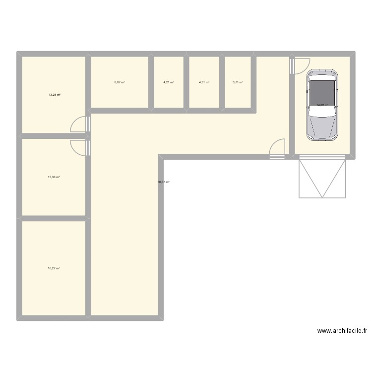 plan maison. Plan de 9 pièces et 134 m2