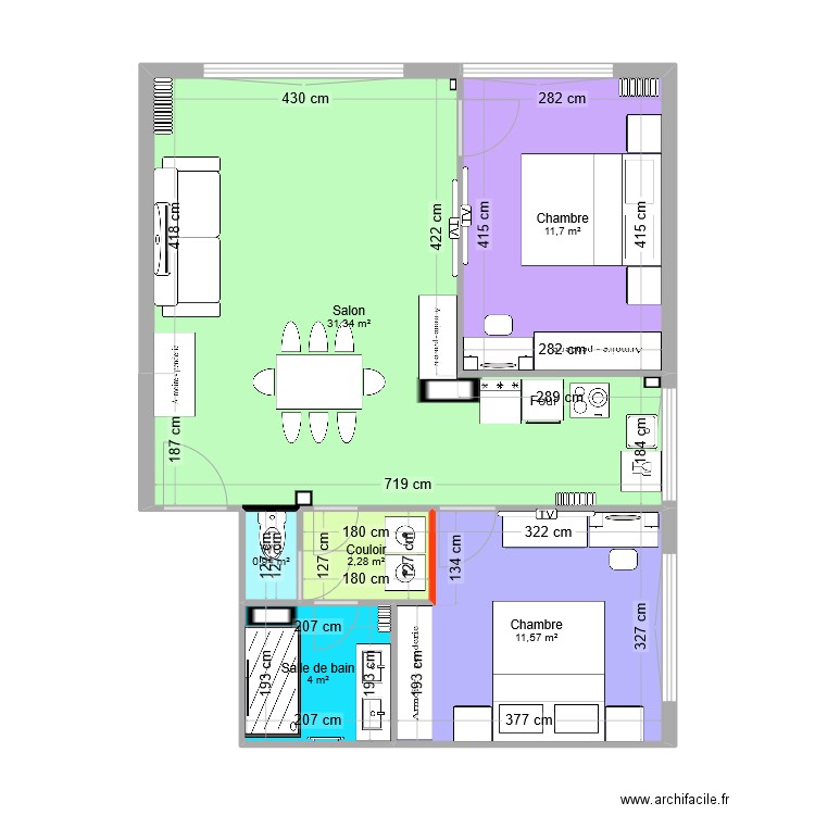 Reine_03-02. Plan de 6 pièces et 62 m2