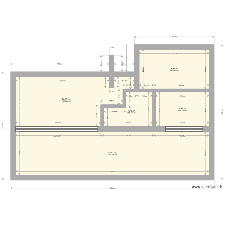 ML24001576. Plan de 5 pièces et 111 m2