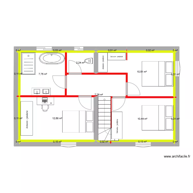 étage faverge. Plan de 20 et 52 m² étage faverge. Plan de 20 et 52 m²