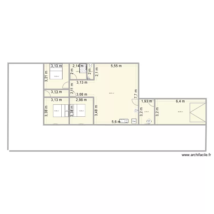 craon. Plan de 9  et 116 m²