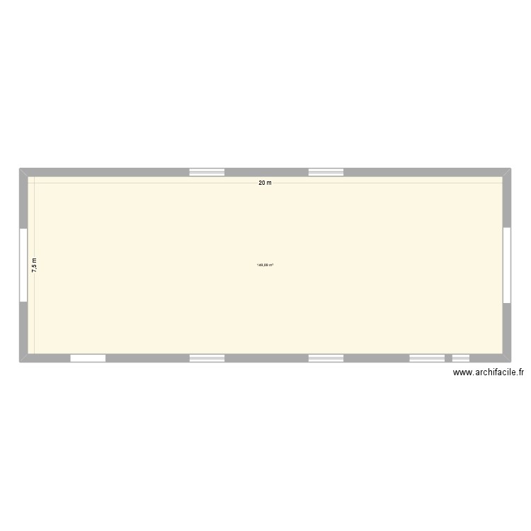 plan hangar. Plan de 1 pièce et 150 m2