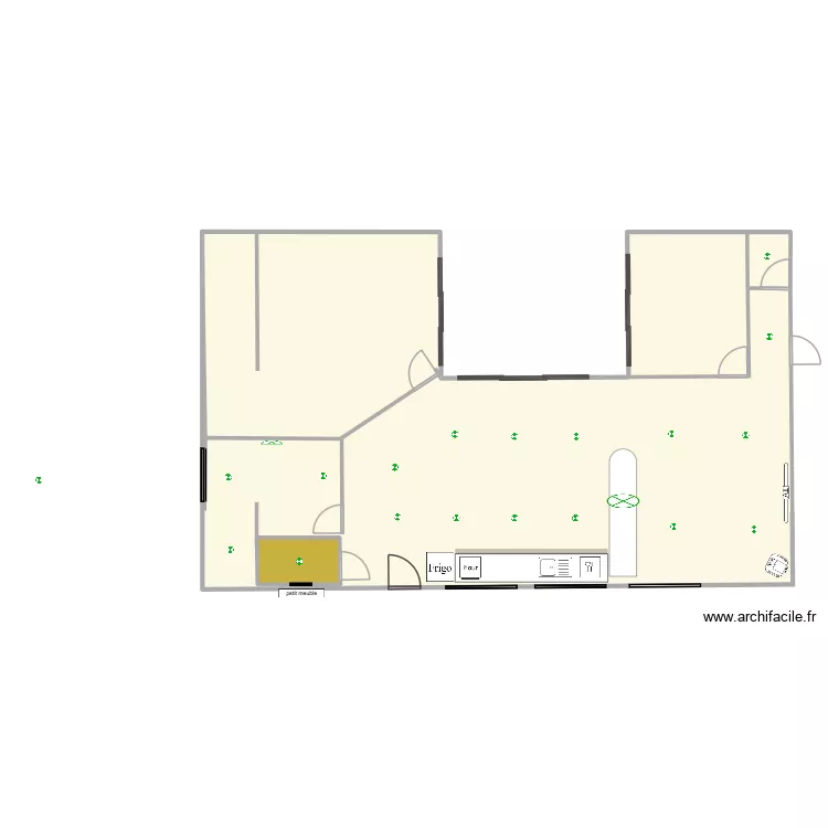 extension. Plan de 2  et 146 m²