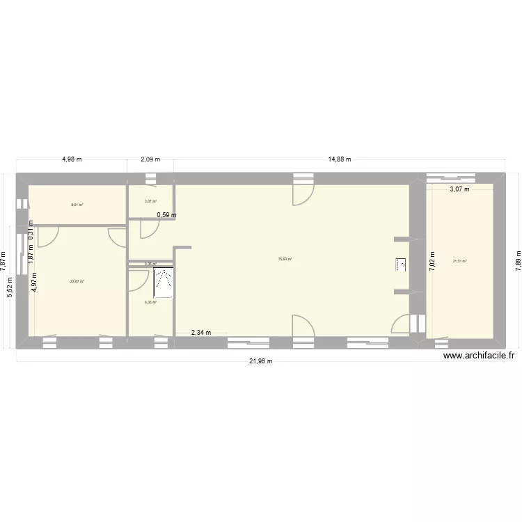 christophe3. Plan de 7 pièces et 137 m²