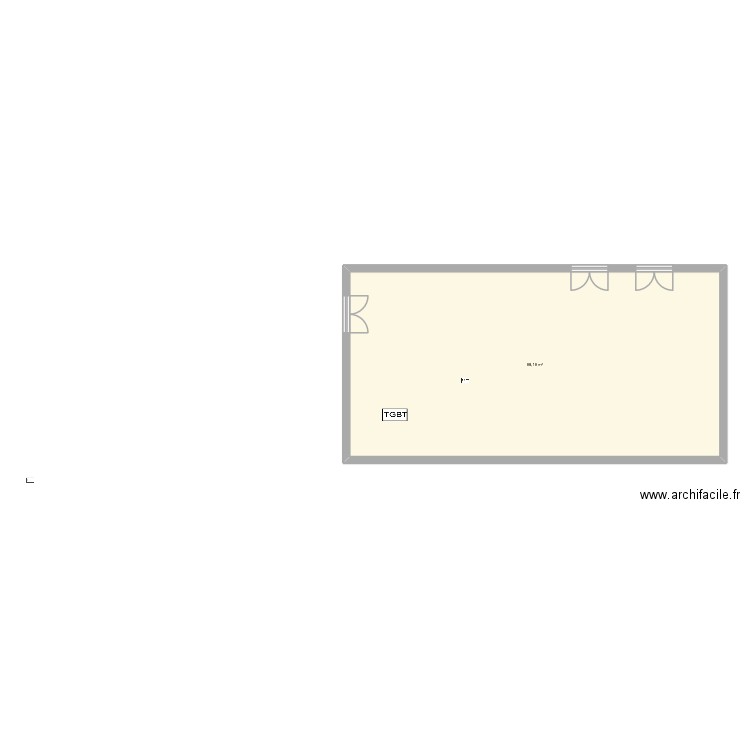 l!jjg. Plan de 1 pièce et 98 m2