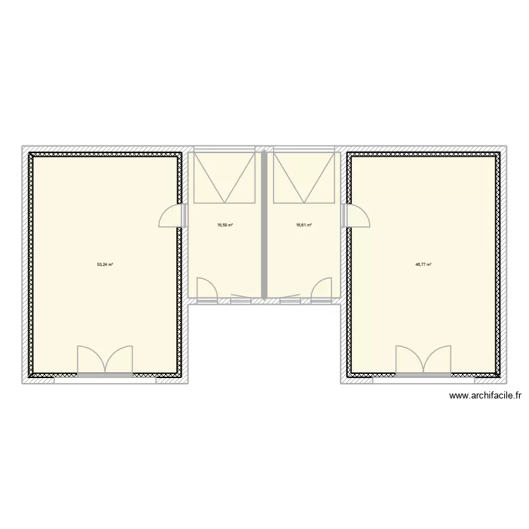 Double maison. Plan de 4 et 135 m² Double maison. Plan de 4 et 135 m²