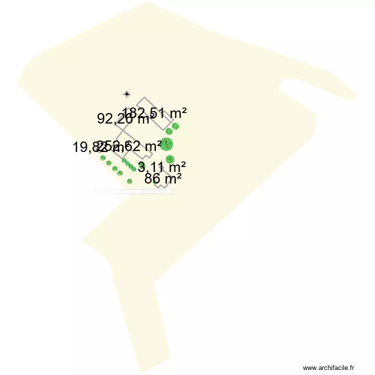 Plan de Masse. Plan de 5  et 632 m²
