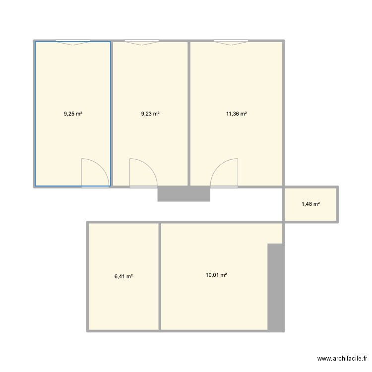 Le Vaillant_01. Plan de 6 pièces et 48 m2