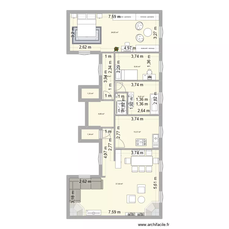 Chatounew. Plan de 10  et 103 m²
