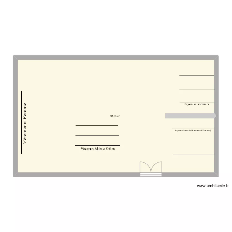 Leclerc plan magasin. Plan de 1  et 91 m²