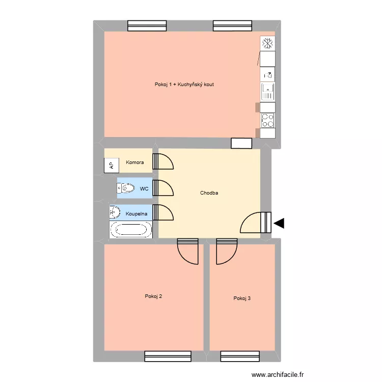 Hlavní třída 808, byt 17. Plan de 13 et 196 m² Hlavní třída 808, byt 17. Plan de 13 et 196 m²