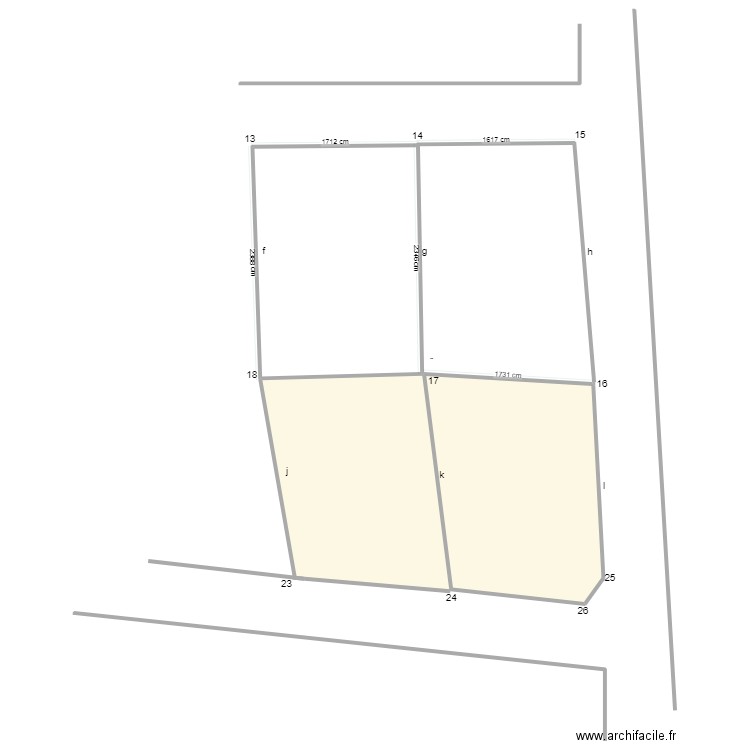 gildas parcelle. Plan de 2 pièces et 750 m2