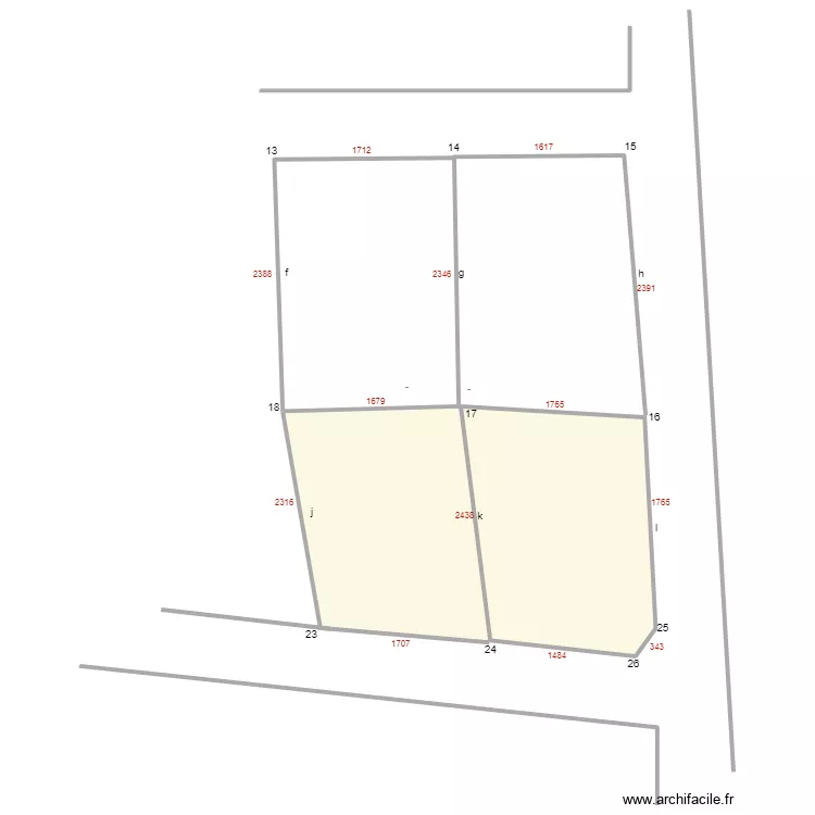 gildas parcelle. Plan de 