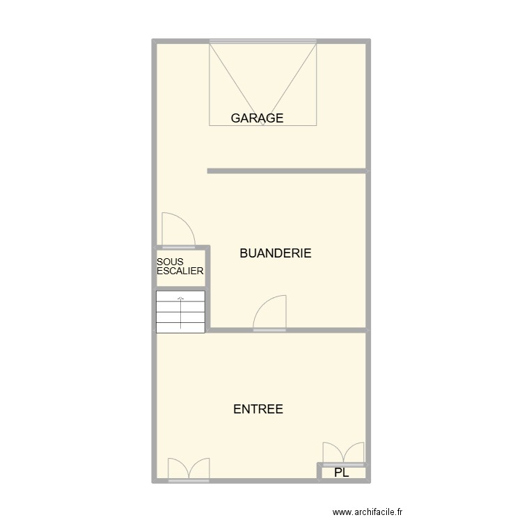 PLAN RDC MONTFRIN. Plan de 5 pièces et 52 m2