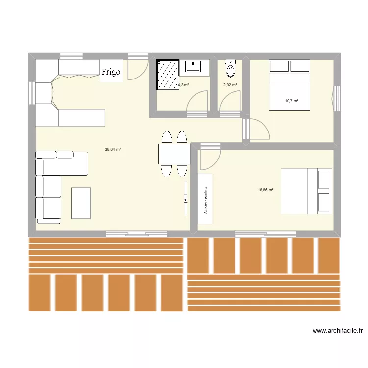plan maison principe. Plan de 5  et 73 m²