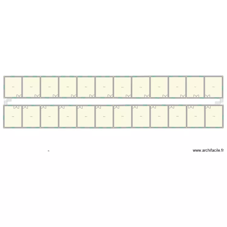 ecole. Plan de 24 pièces et 657 m²
