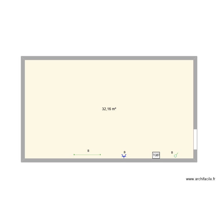 cave Aurelie. Plan de 1 pièce et 32 m2