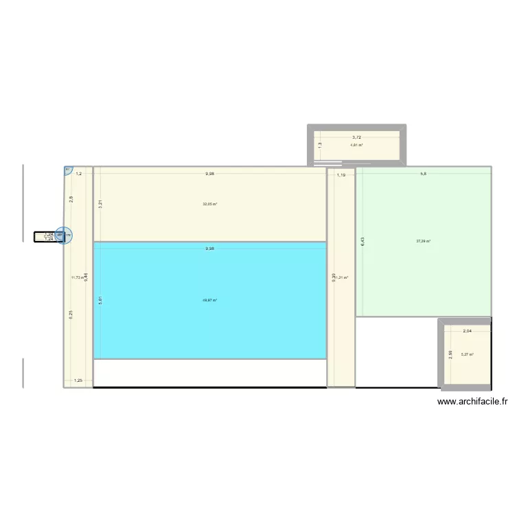 piscine soro. Plan de 8  et 153 m²