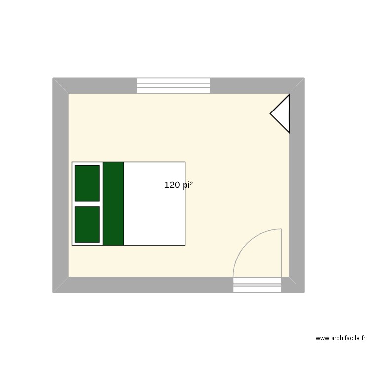 hdsss. Plan de 1 pièce et 11 m2