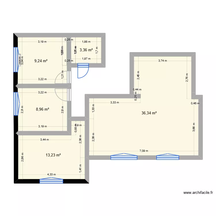 Plan d\'ensemble. Plan de 5 pièces et 71 m² Plan d\'ensemble. Plan de 5 pièces et 71 m²