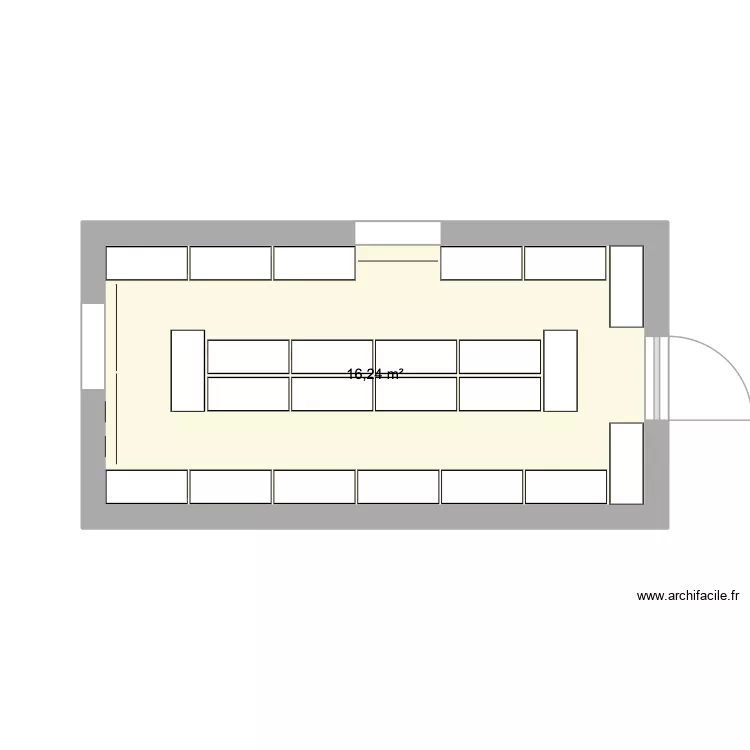 bungalow. Plan de 1  et 16 m²
