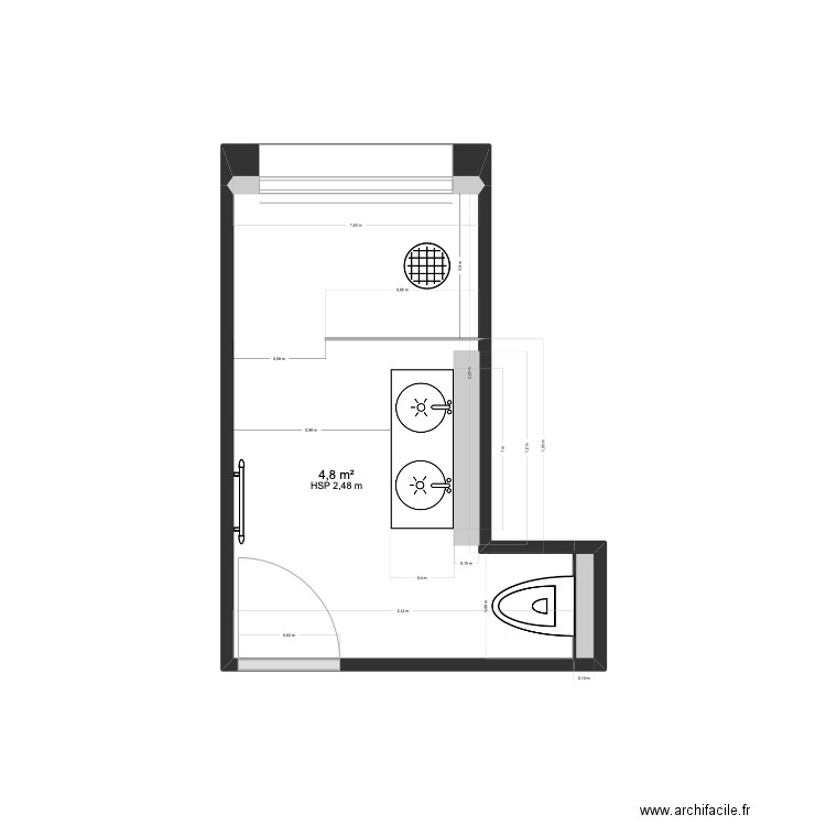 SDB KERMAREC. Plan de 7 pièces et 14 m2