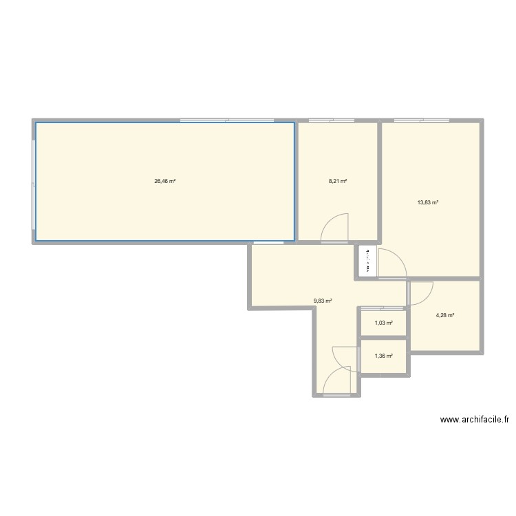 plan def. Plan de 7 pièces et 65 m2