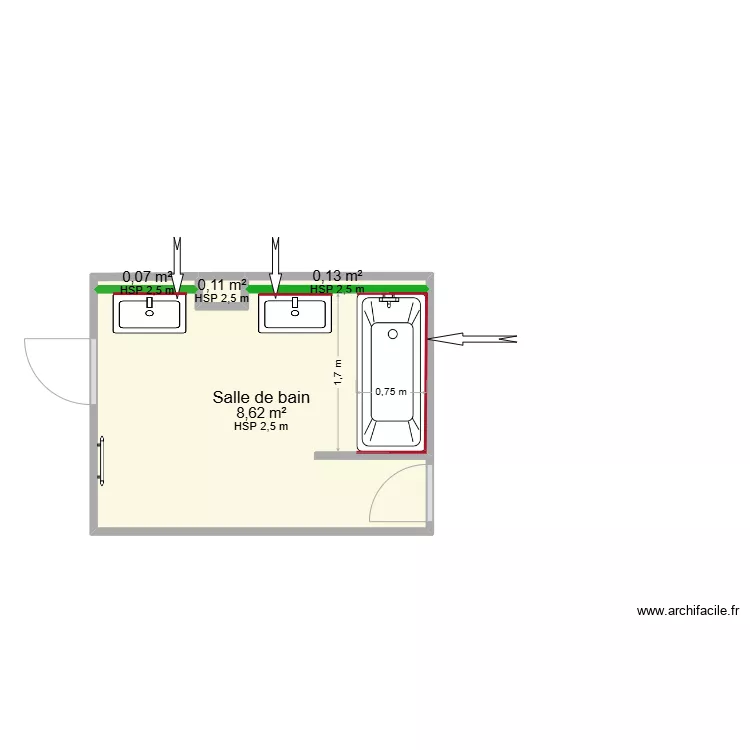 VOLANSCHI- r&eacute;novation salle de bain. Plan de 