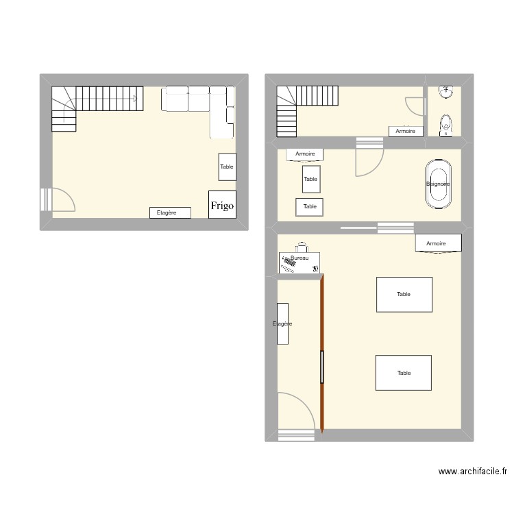 cococanin. Plan de 6 pièces et 39 m2