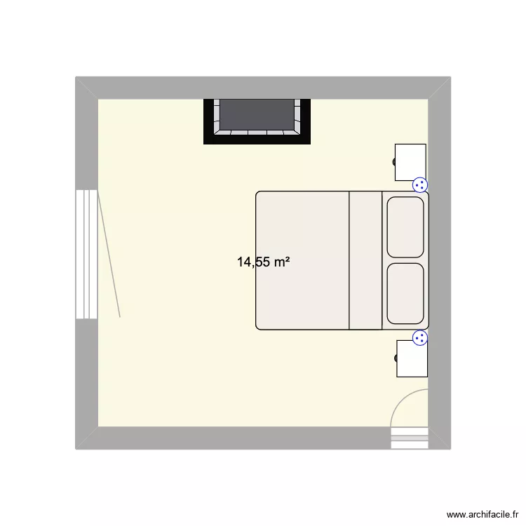 Chambre 1er. Plan de 1 Pièce et 15 m² Chambre 1er. Plan de 1 Pièce et 15 m²