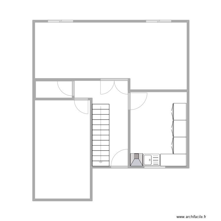 rdc. Plan de 2 pièces et 11 m2