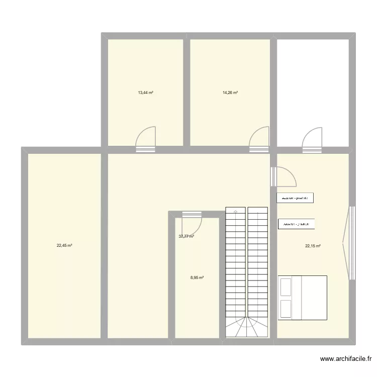 1er. Plan de 6  et 119 m²