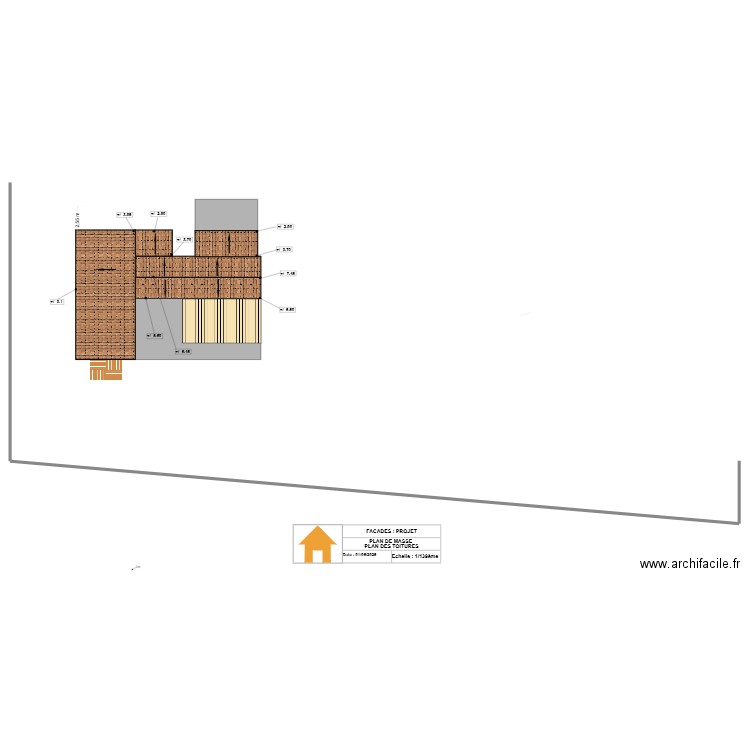 Plan de masse + toitures avant travaux. Plan de 0 pièce et 0 m2