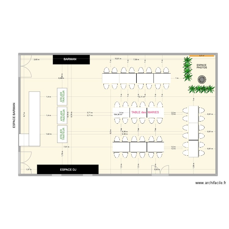 SALLE MARIAGE BIS. Plan de 1 pièce et 154 m2