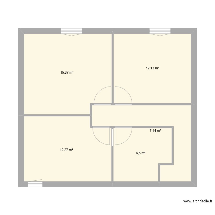 roquelande 4. Plan de 5 pièces et 54 m2