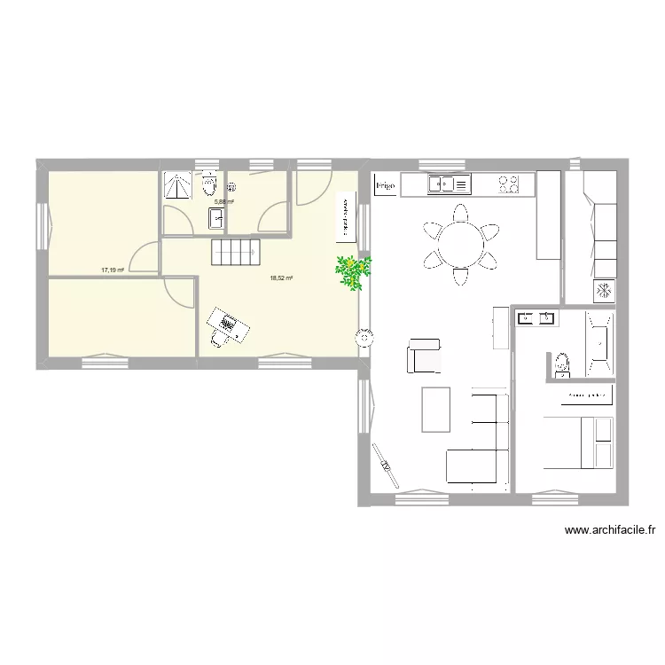 15170 V3. Plan de 3 pièces et 42 m² 15170 V3. Plan de 3 pièces et 42 m²
