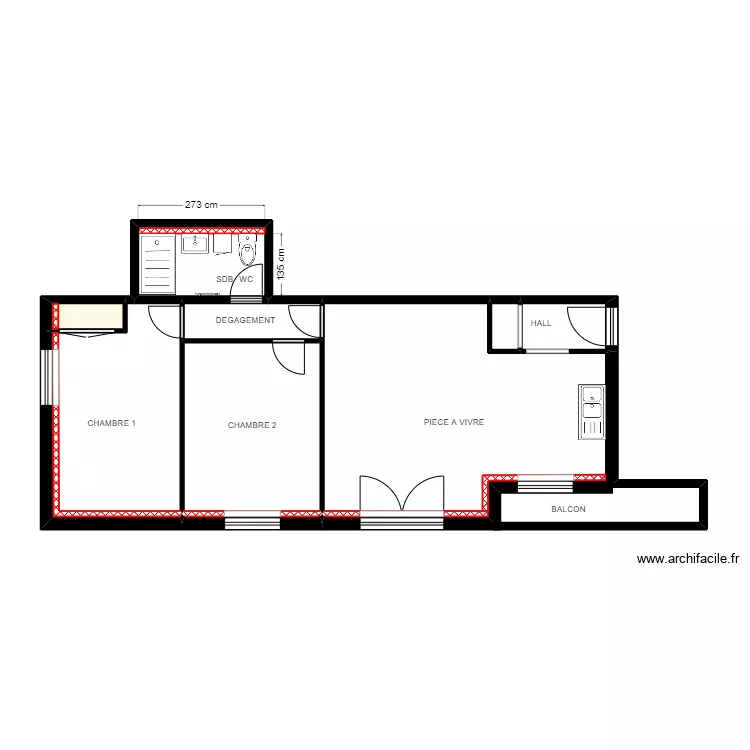 SORBIER APPARTEMENT PROJET 2. Plan de 