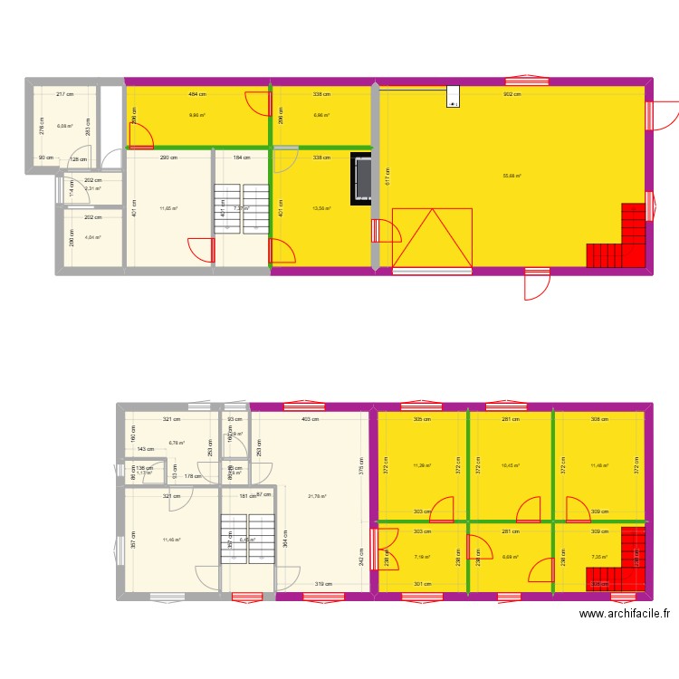 LEDOUX. Plan de 22 pièces et 222 m2
