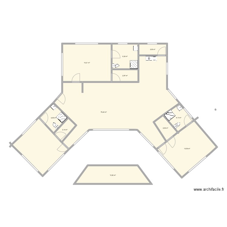 maison f 11. Plan de 11 pièces et 147 m2