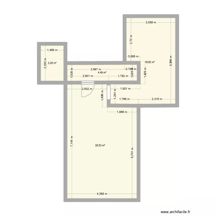 Place de Saint-Job, 26. Plan de 4 Pièces et 53 m²