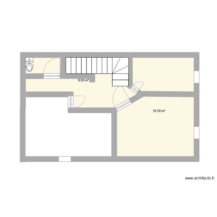 WISSANT 1 ETAGE 2. Plan de 2 pièces et 25 m2