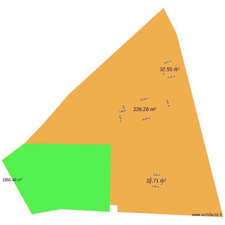 maison6. Plan de 3 pièces et 287 m2