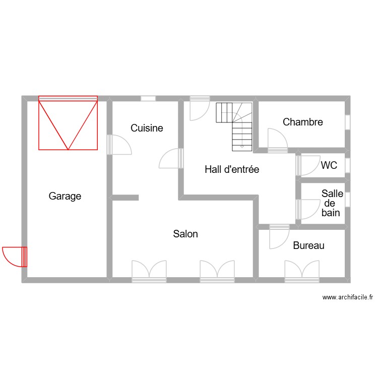 Plan Laffite. Plan de 7 pièces et 88 m2