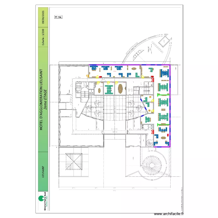 PLAN LIEUSAINT 2EME ETAGE - SIMUL 1. Plan de 8 et 423 m² PLAN LIEUSAINT 2EME ETAGE - SIMUL 1. Plan de 8 et 423 m²