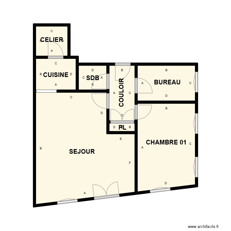 PLAN NIMES PLB APPAR. Plan de 8 pièces et 33 m2